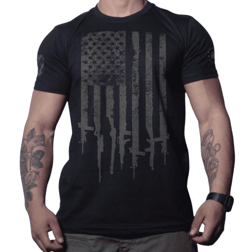 T-SHIRT - Camisa tática EUA Flag Arms - Team Six Brasil