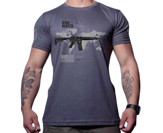 T-SHIRT - Camisa Tática Squad T6 Magnata 556 Nato American Guns - Team Six Brasil
